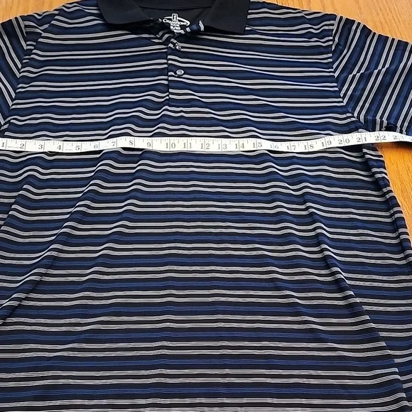 Champions Tour Golf Black and Blue Polo Shirt Classic Stripes - Picture 8 of 10